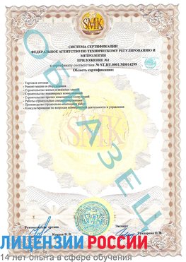 Образец сертификата соответствия (приложение) Ивантеевка Сертификат ISO 14001